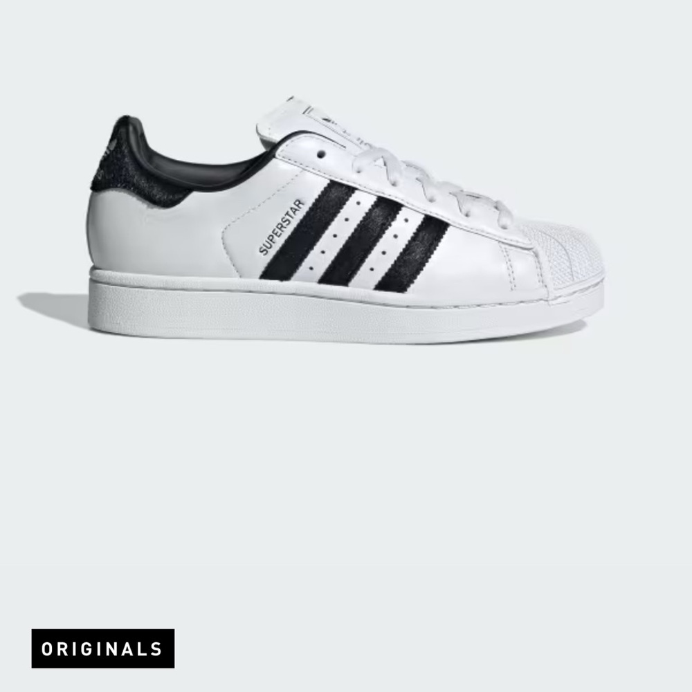 adidas Superstar White and Black Athletic Shoes